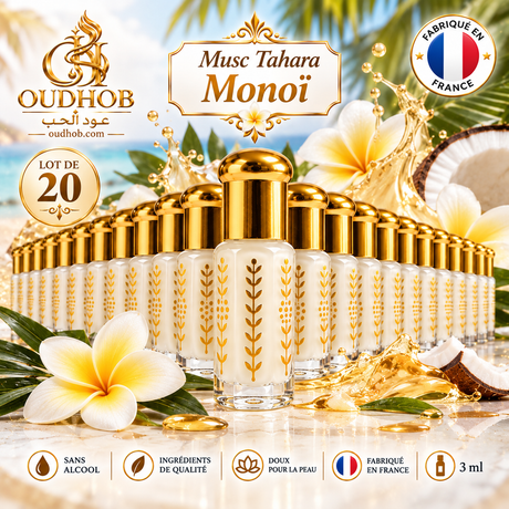 Musc Tahara Monoï – Musc Intime Sans Alcool 3 ml - Fabriqué en France – OudHob | عود الحب