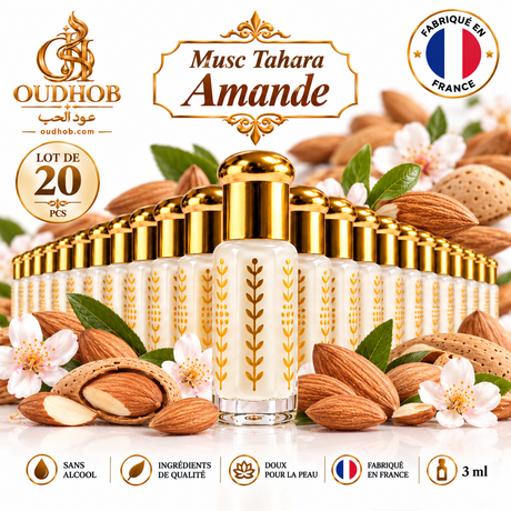 Musc Tahara Amande – Musc Intime Sans Alcool 3 ml - Fabriqué en France – OudHob | عود الحب