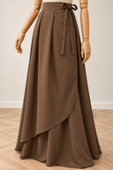 Jupe Portefeuille by Umm Hafsa – Longue, Ample et Fluide – Woolpeach Premium