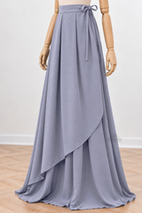 Jupe Portefeuille by Umm Hafsa – Longue, Ample et Fluide – Woolpeach Premium