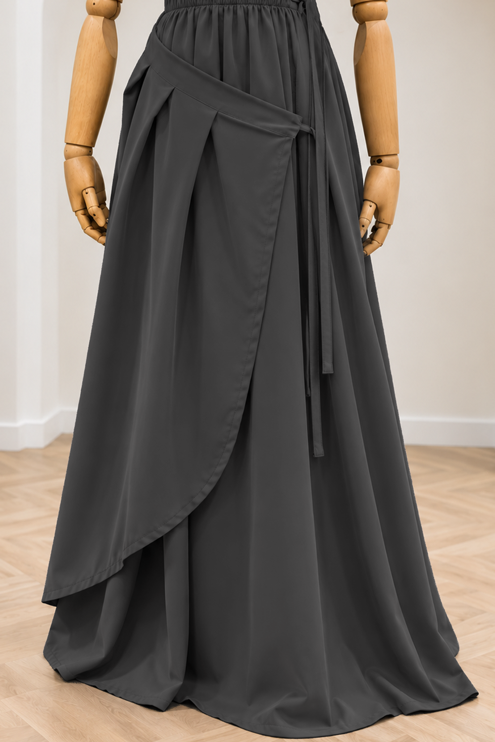 Jupe Portefeuille by Umm Hafsa – Longue, Ample et Fluide – Woolpeach Premium