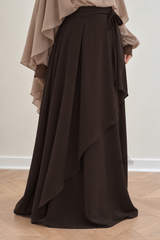 Jupe Portefeuille by Umm Hafsa – Longue, Ample et Fluide – Woolpeach Premium