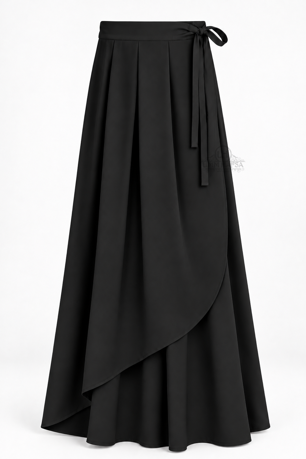 Jupe Portefeuille by Umm Hafsa – Longue, Ample et Fluide – Woolpeach Premium