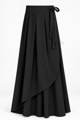 Jupe Portefeuille by Umm Hafsa – Longue, Ample et Fluide – Woolpeach Premium