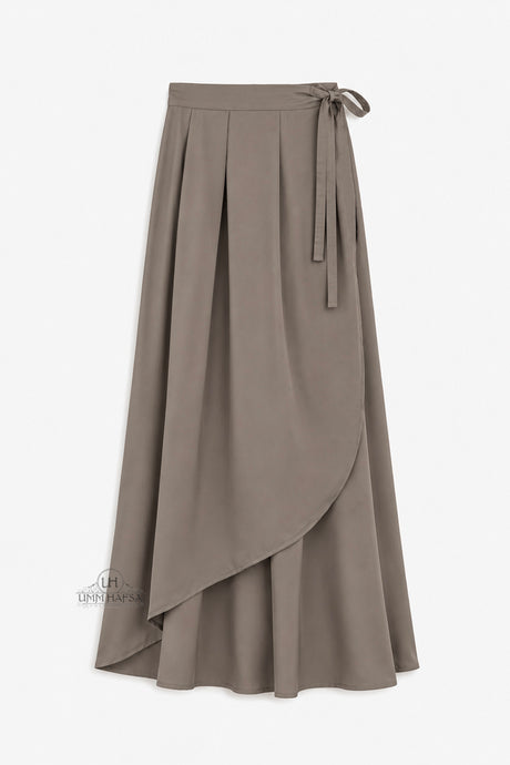 Jupe Portefeuille by Umm Hafsa – Longue, Ample et Fluide – Woolpeach Premium