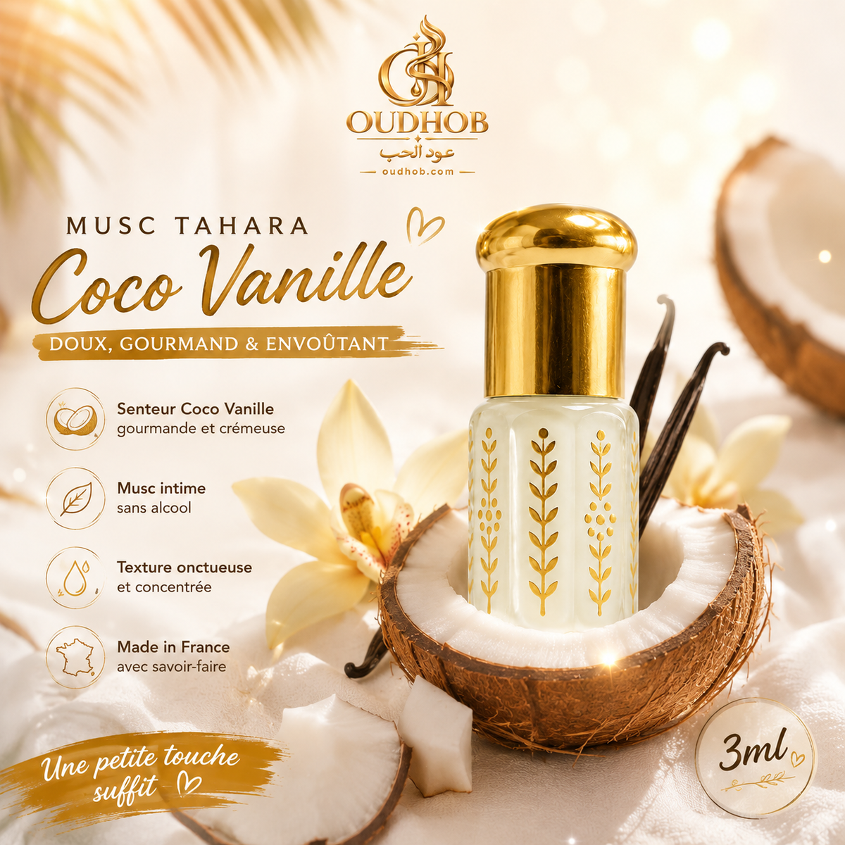 Musc Tahara Coco Vanille – Alkoholiton Intiimimyski 3 ml – OudHob | عود الحب