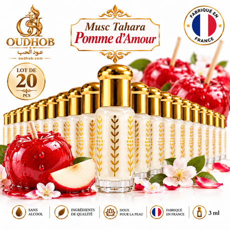 Musc Tahara Pomme d’Amour – Musc Intime Sans Alcool 3 ml - Fabriqué en France – OudHob | عود الحب